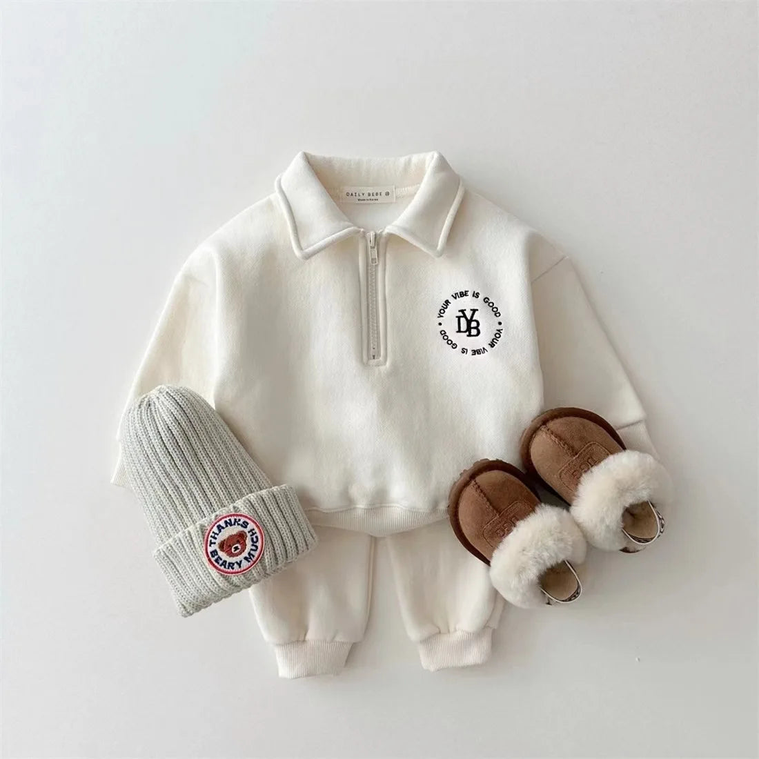 2024 Winter New Baby Long Sleeve Warm Clothes Set Infant Boy