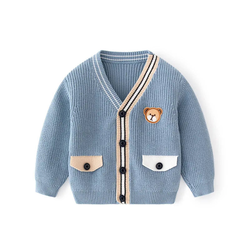 Ins Spring Autumn Children Boys Fit Knitted Pit Striped Baby Boys Sweater