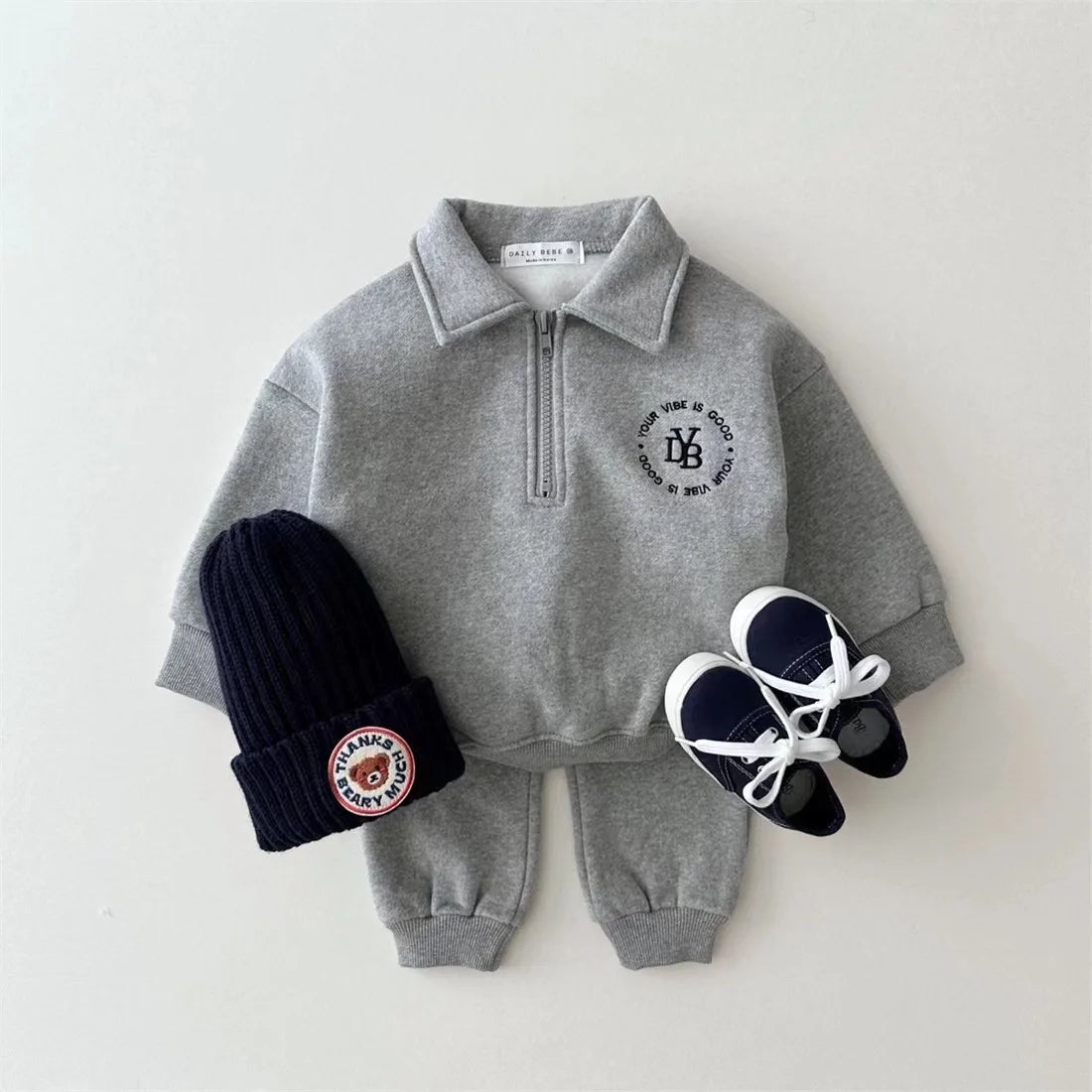 2024 Winter New Baby Long Sleeve Warm Clothes Set Infant Boy