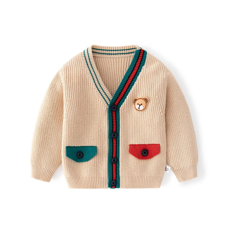 Ins Spring Autumn Children Boys Fit Knitted Pit Striped Baby Boys Sweater