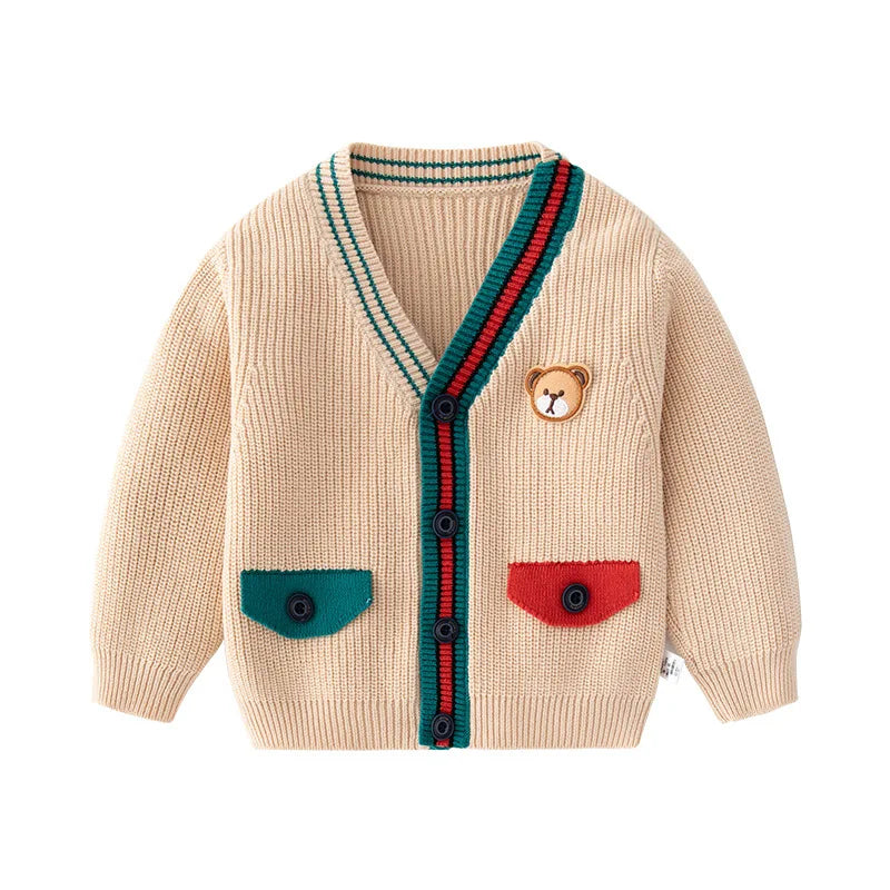 Ins Spring Autumn Children Boys Fit Knitted Pit Striped Baby Boys Sweater