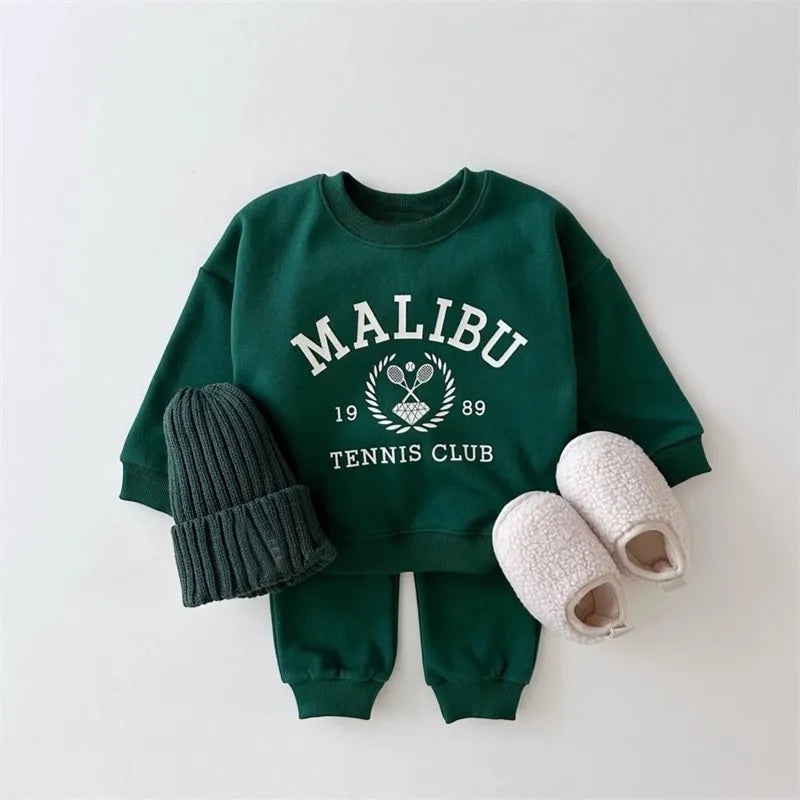 MiniAinis Autumn Winter Baby Printed Letter Tops + Leggings 2 Pieces Suit Girls