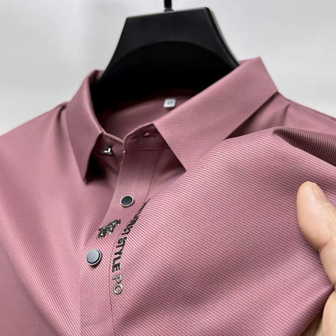 Ice Silk Embroidered Polo Shirt 2023 New Autumn/summer Polo Neck