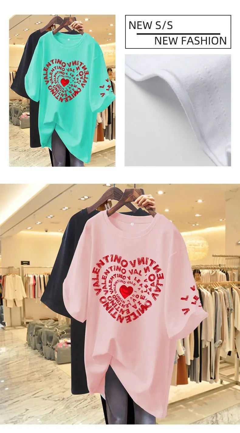 Women All Cotton Summer Casual Short Sleeve Basic T-shirt Female